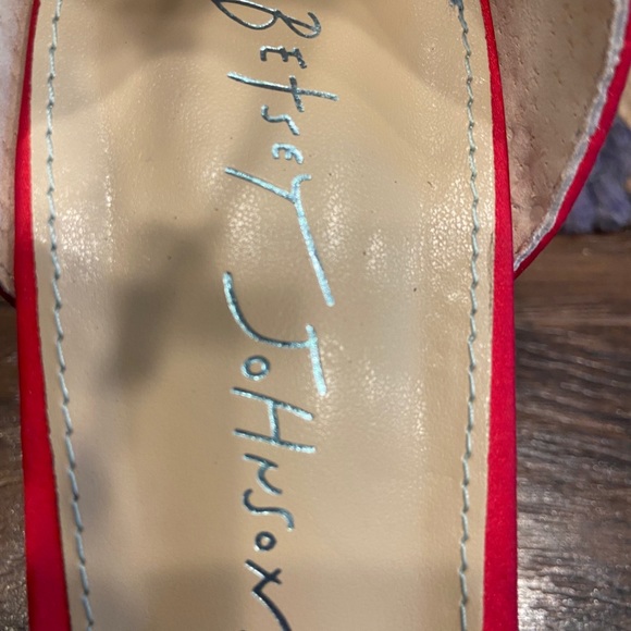 Blue by Betsy Johnson wedding heels Red Rhinestone 
Mari Block Heel Sand… - Picture 6 of 6